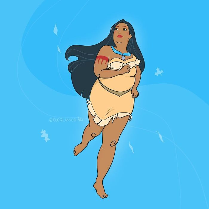 Artists Recreations Of Disney Princesses As Plus Size Girls Sparked An Intense Online Debate 1514