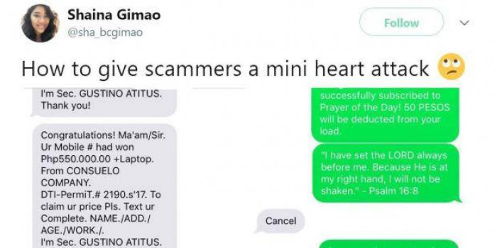 Scamming the scammer, huh?