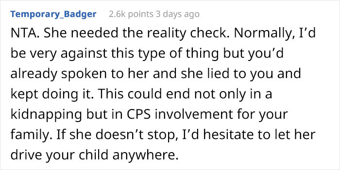 And she got a reality check.