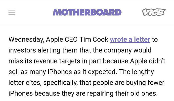 A letter from Apple CEO Tim Cook.