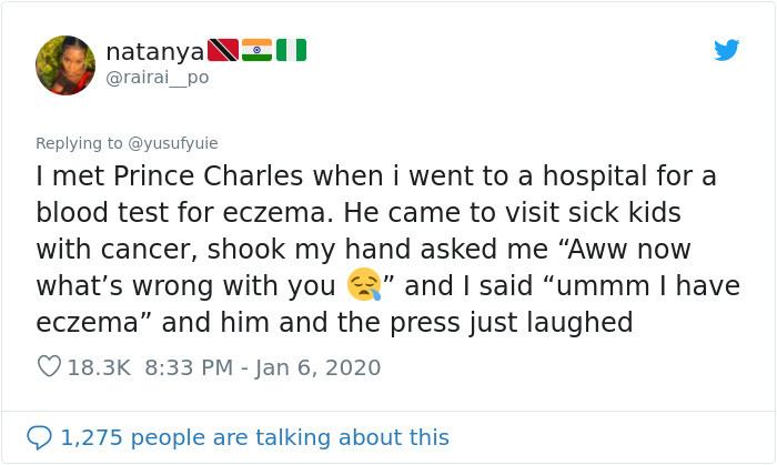 18. Prince Charles knows she has eczema.