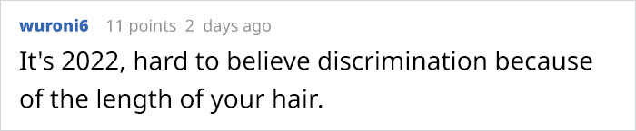Why discriminate because of hair length...