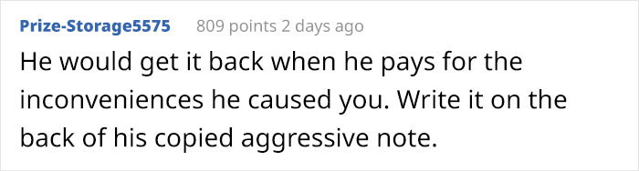 OP should also get reimbursed for the spot.