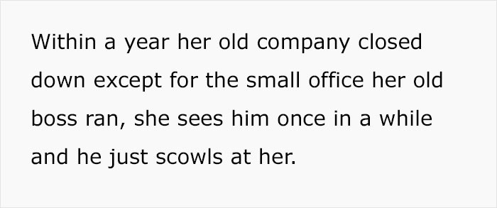 The downgrade of her Ex-Boss