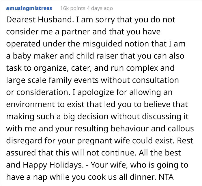 And gave suggestions on how it should go.