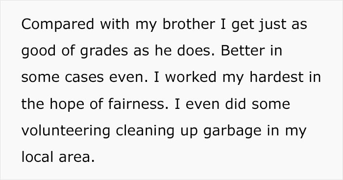 He explains that he has made enough effort both in school and at home.