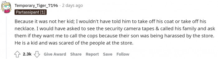 This is exactly what the lady should have done, or at least what the people around in the store should have done. Everyone failed!
