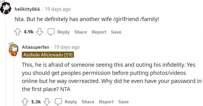 He was afraid someone would discover his infidelity.