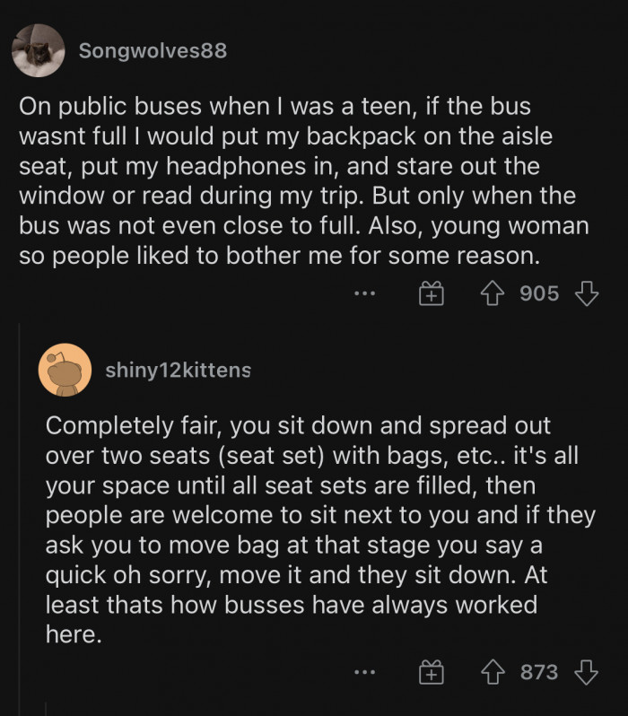 If there are no more free spaces, you have no right to occupy more than one seat.