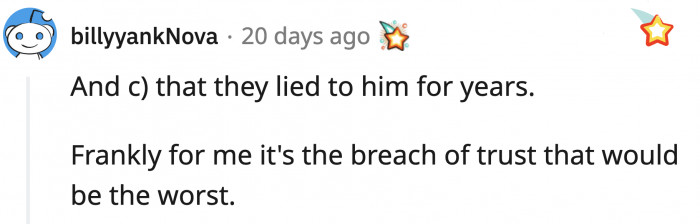 That trust is difficult to rebuild, given that OP is very much hurt by his parents' actions.