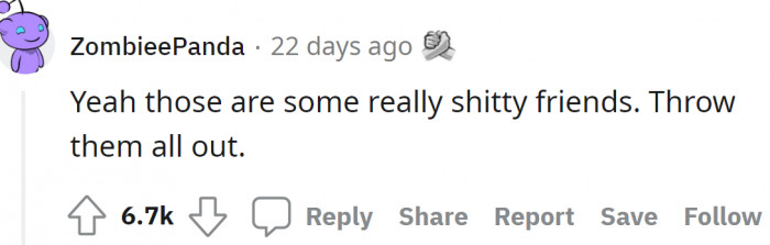 So they encouraged the girl to get rid of those 