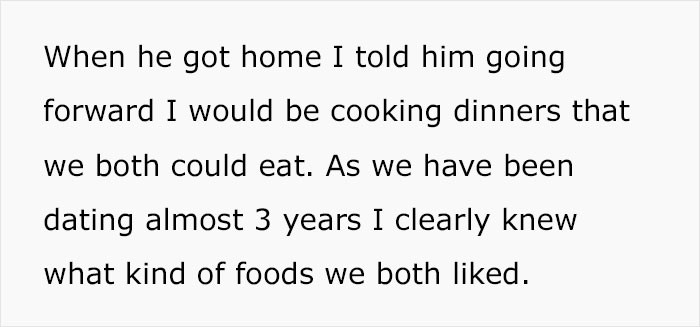 She told her husband she would prepare dinner that they both would eat and enjoy.