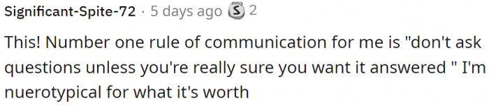It's better not to ask if you already know the outcome. The mom is well aware that her child is into protecting nature.