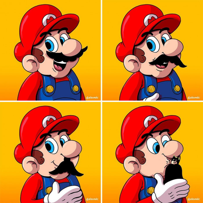 3. So Mario's moustache has been Batman all along?!
