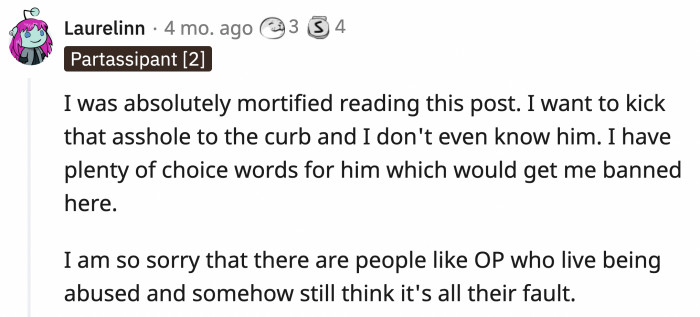 It is not OP's fault at all. Maybe this post will be her wake-up call to finally see what's been happening in front of her.