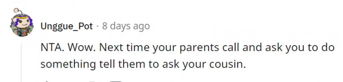 That's a great idea! She can take care of them when they're old and need help while she's at it too.