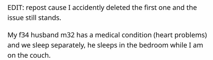 OP described their home situation to start