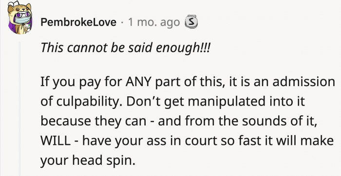 One admission from OP, just because they made her feel guilty, is enough to make the