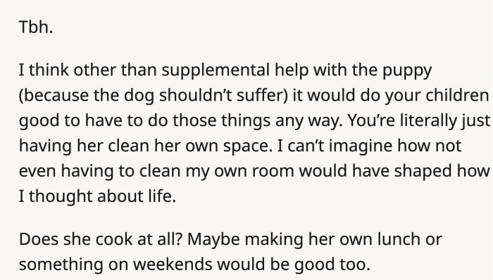 Maybe OP's punishments should actually be seen as stepping stones for her kids to become better people (cont)