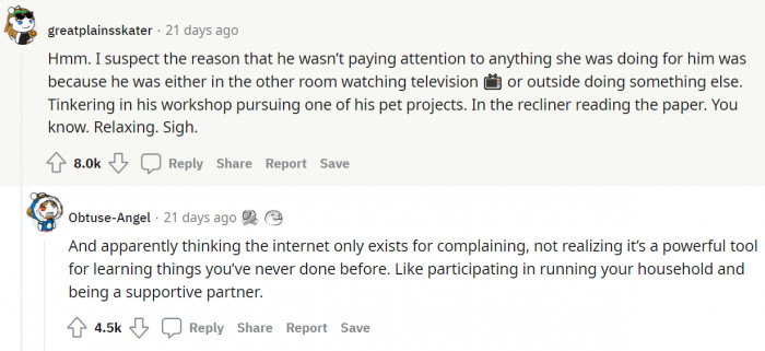 In a traditional home, this is what men do.