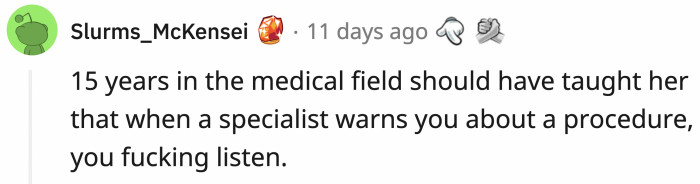 But after more than a decade, that was not the lesson she should have learned.