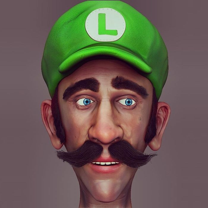 27. Luigi 3D version looks more normal than he would in cartoon.