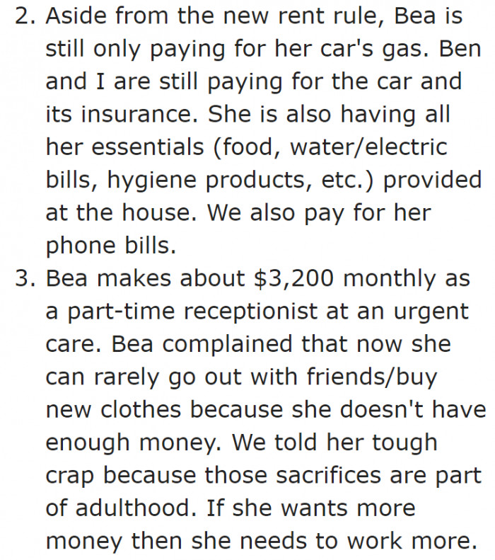 The stepdaughter clearly needs a lesson on responsibility as well.