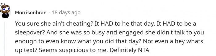 Again, this sleepover thing does make you wonder...