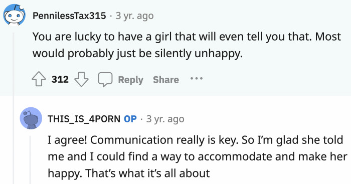 He is indeed fortunate that his girlfriend said exactly what she needed and has the patience to wait for OP to learn