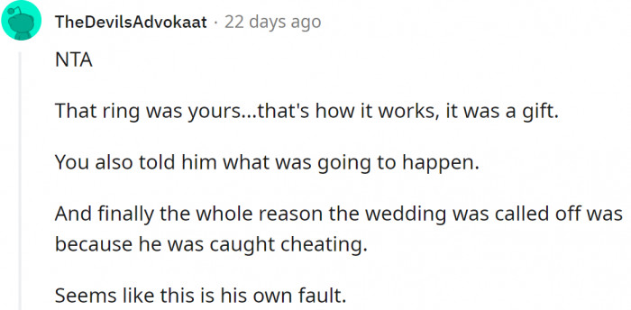 4. It's entirely his fault.