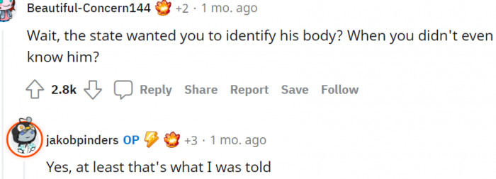 2. Identifying the body of someone you didn't know