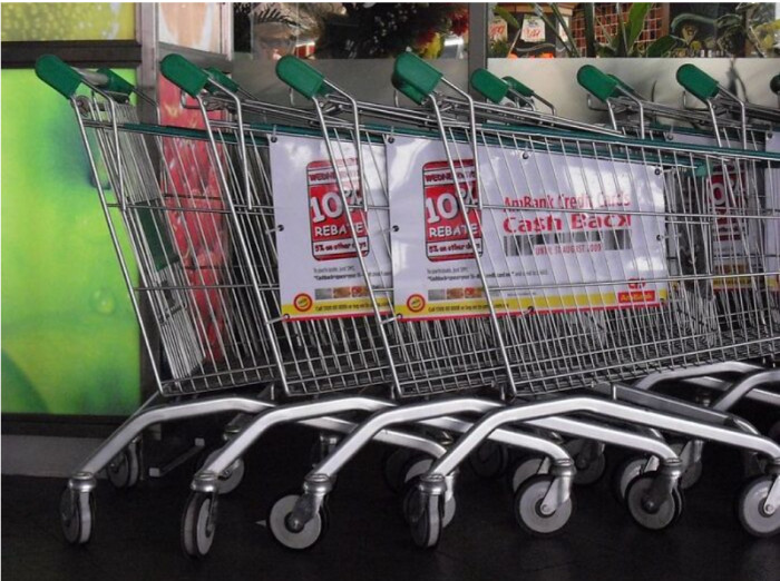 18. Hiding away in between the shopping carts.