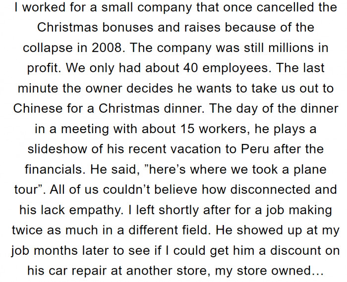 No, don't give him that discount! He doesn't deserve it!