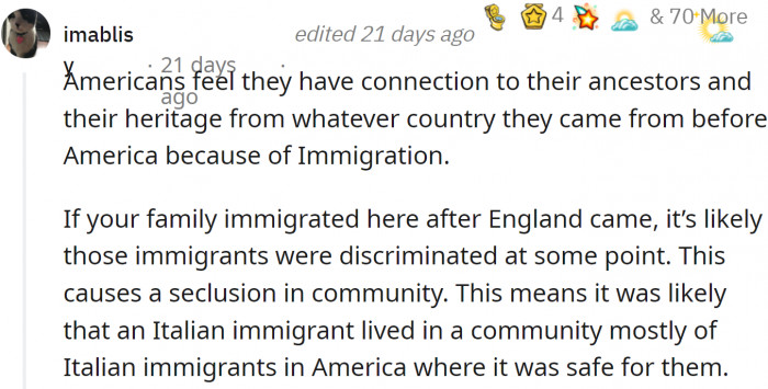 One American offered an explanation that is both insightful and sad: 