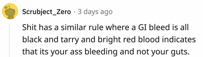 You can use that rule to determine if you should rule out problems with your GI