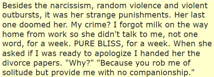 Costly silent treatment.