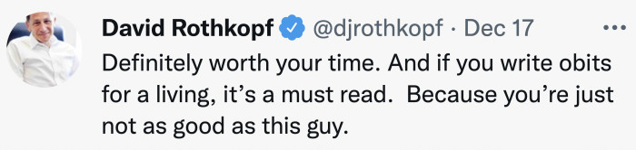 Andy can teach a masterclass on obituary writing and, frankly, how to be the favorite gay son.