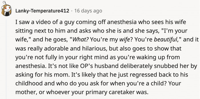 Some are just sweet, like this guy who didn't recognize his wife at first and reacted as if it was the first time he was seeing her.