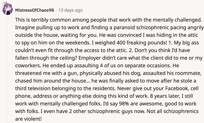 The employer turning a blind eye or not caring is disturbing