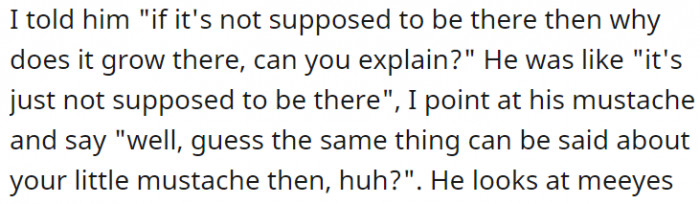 The author responded by taking a shot at his mustache