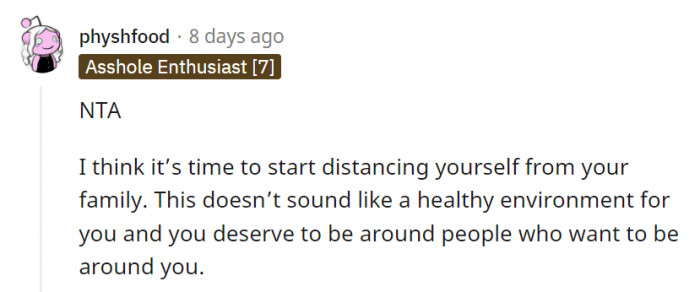 OP deserves to be with people who genuinely show that they care about her