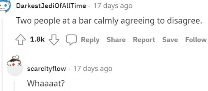 17. Agreeing to disagree at a bar