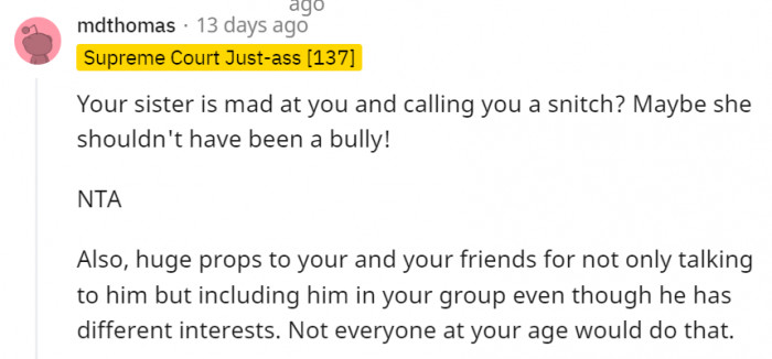 Not every kid out there would do what they did.