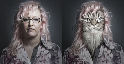 Photographer Morphs Cats With Their Owners, And It's Bizarre, To Say The Least