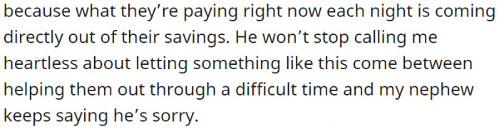 My nephew says he's sorry