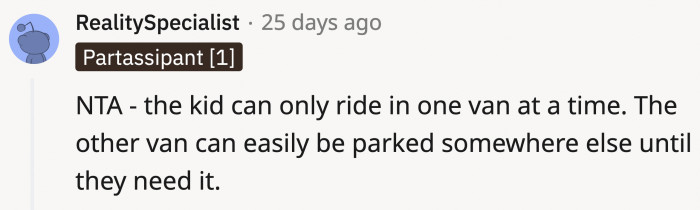 OP was on to something when he said the kid can only ride one vehicle at a time