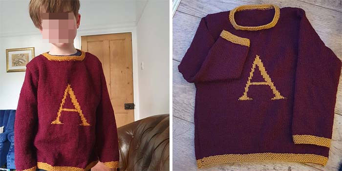 25. This boy hates the jumper, especially since it was handmade with love for him.