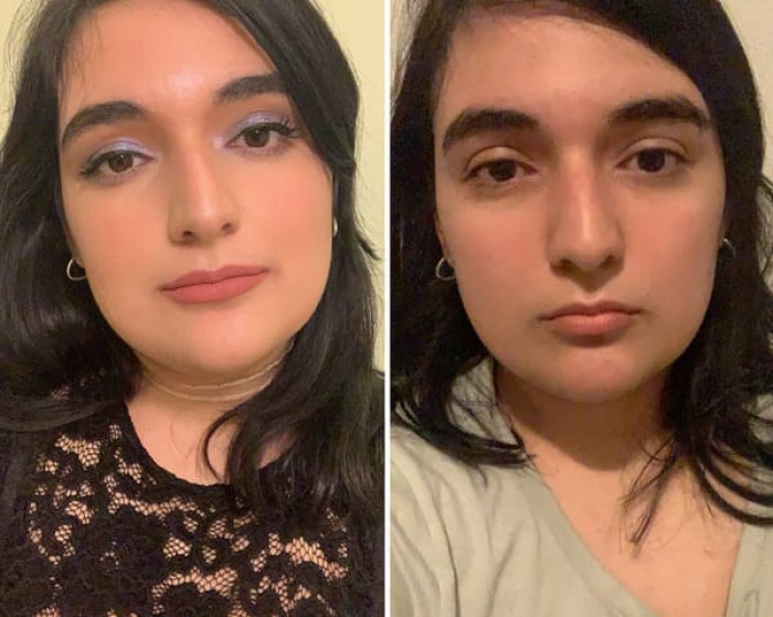 18. “Honestly? Pretty much the same. I don’t wear makeup very often.