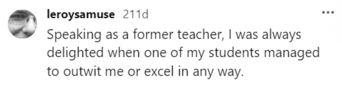 Good teachers chimed in...