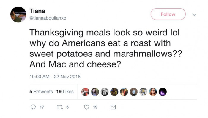 Thanksgiving meals sound great. weird but great.